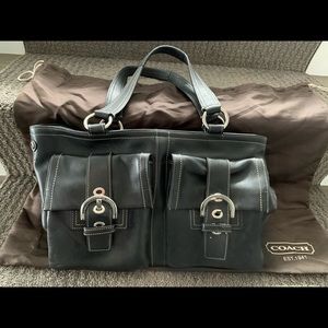 Coach Black Leather Tote